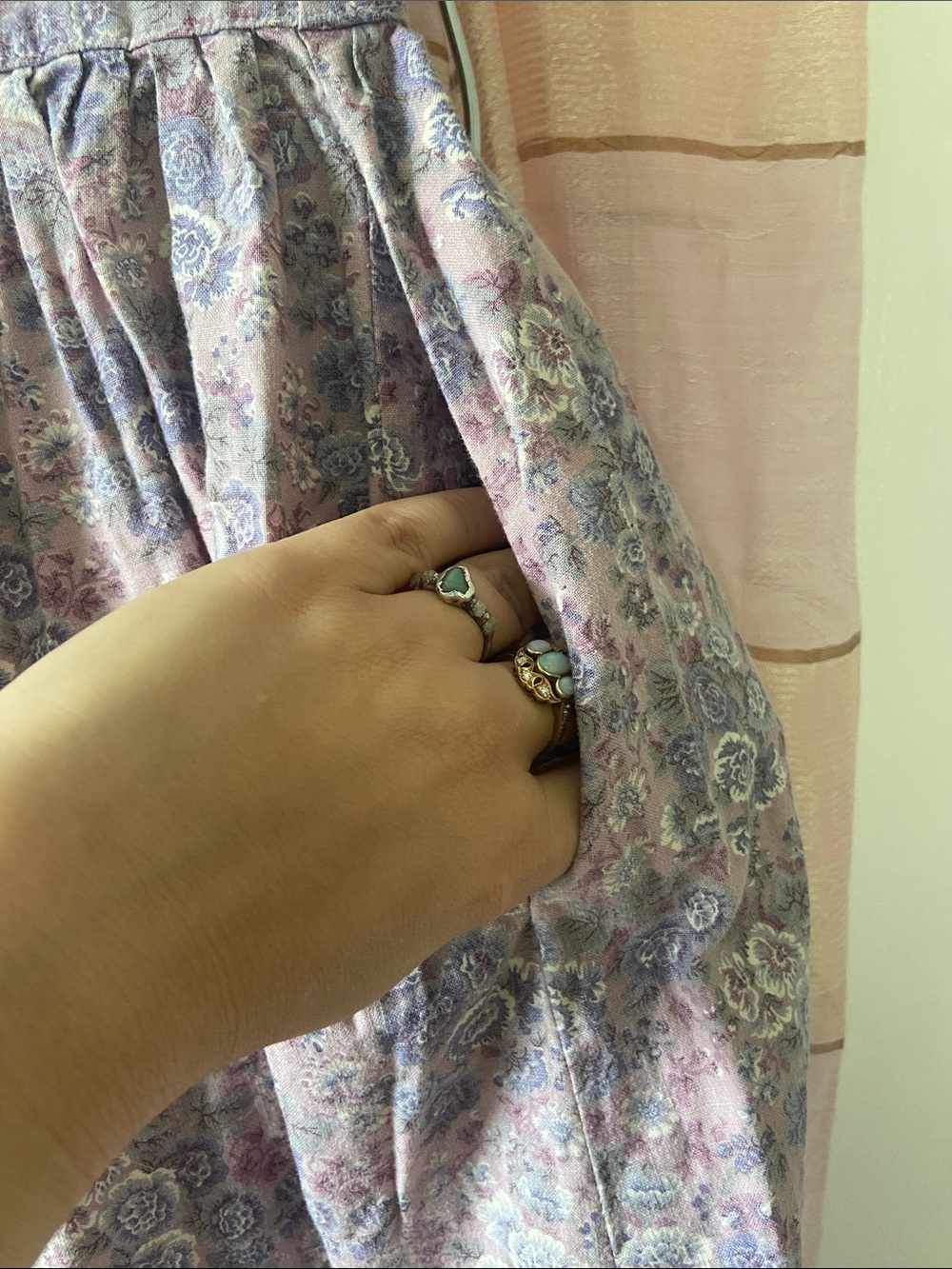 Vintage Gunne Sax Lavender Floral Midi Princess Skirt 2 - Picture 8 of 11